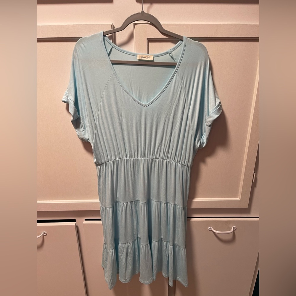 Light Blue Tiered Dress